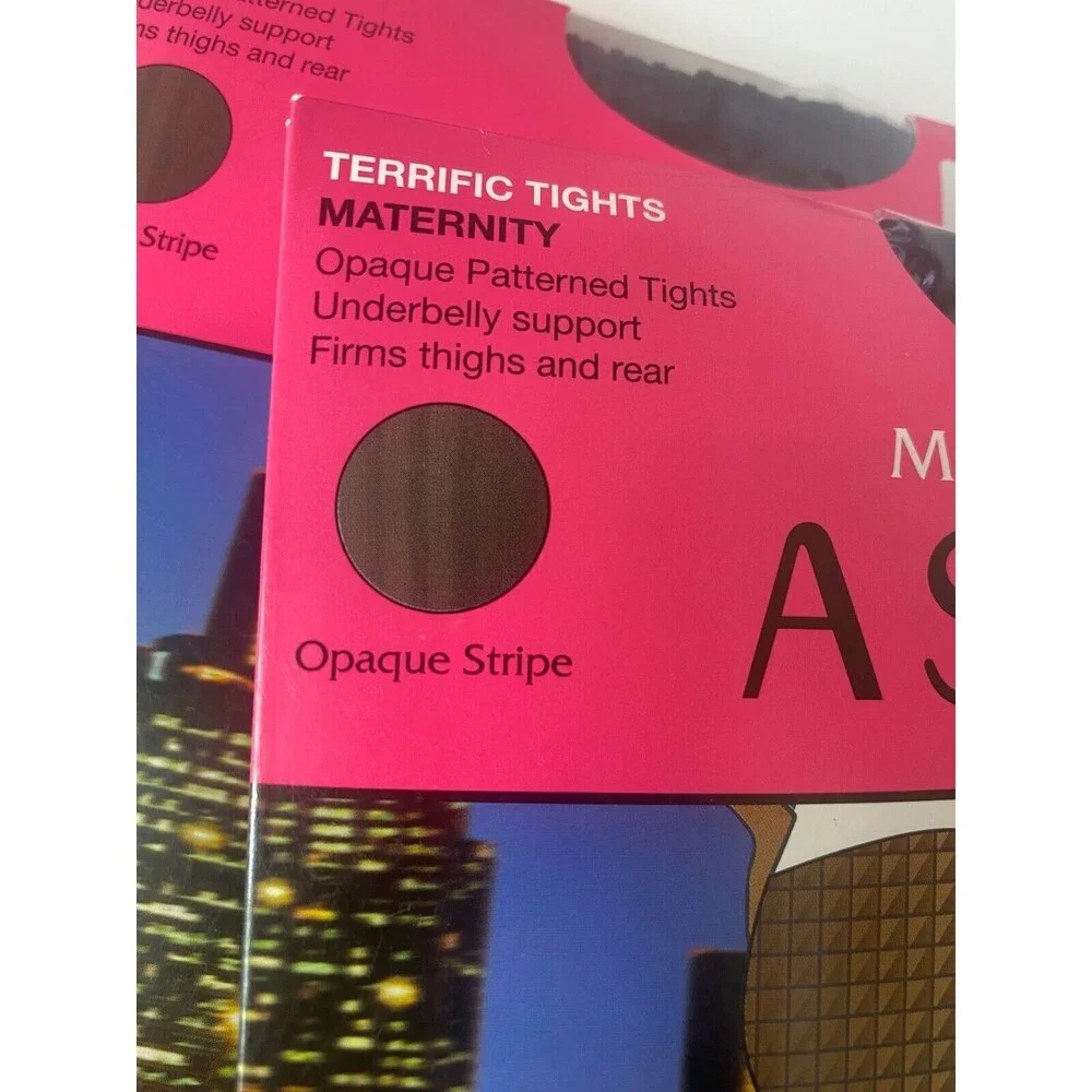 Assets by Spanx Marvelous Mama Maternity Tights Opaque Black Size 1 & 2 LOT OF 3